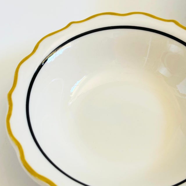 Vintage Ruffled Rim Ceramic Bowls by Syracuse China Usa - Set of 4 For Sale - Image 10 of 12