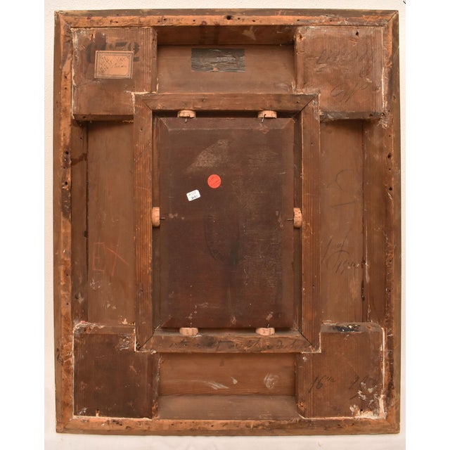 Charles François Pécrus, Portrait of Lady Reading, 1800s, Oil on Wood, Framed For Sale - Image 10 of 11