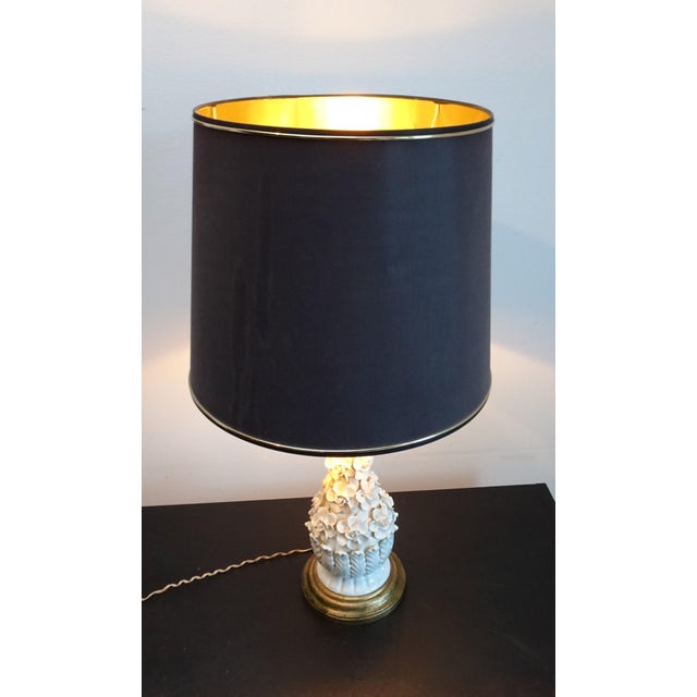 Spanish Ceramic Applied Flowers Lamp from Bondia, 1940s For Sale - Image 11 of 18