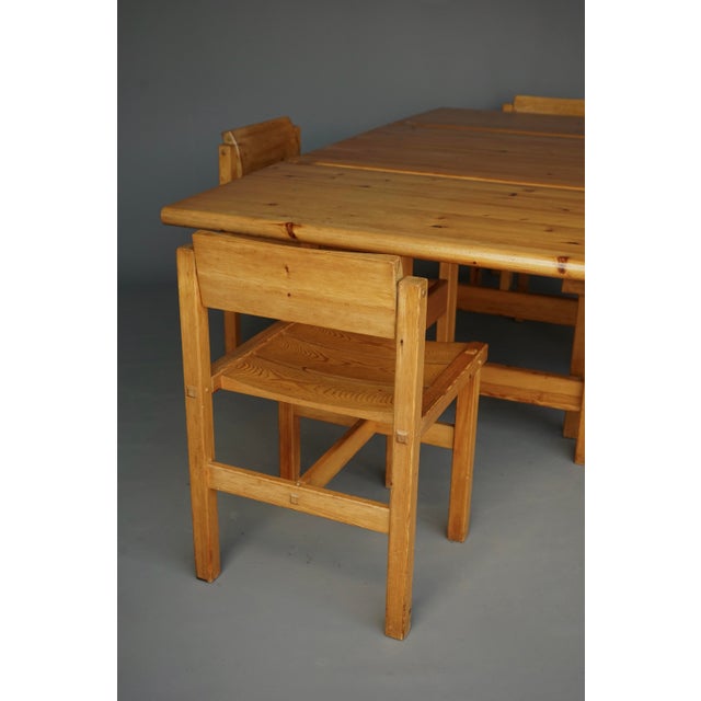 Brown Pine Dining Set by Edwin Helseth for Stange Bruk, 1960s, Set of 5 For Sale - Image 8 of 18
