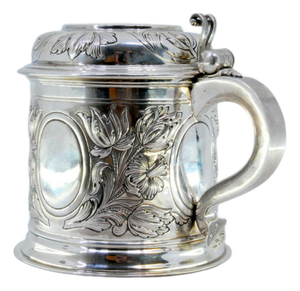 Silver Mug with Relief Floral Motifs