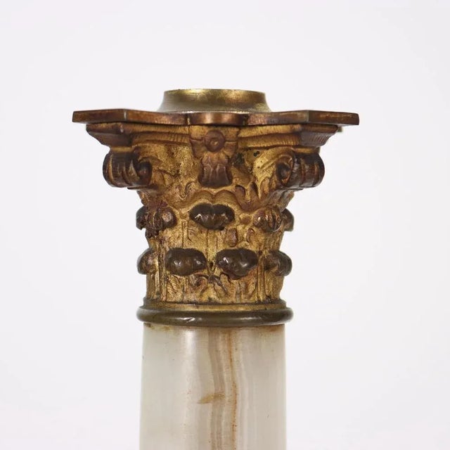 Column in Gilded and Chiseled Bronze and Onyx, 1900s For Sale - Image 3 of 9