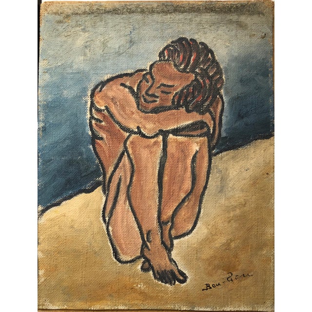 Expressionism Ben-Zion Weinman, American Modernist Oil Painting Nude Male on Beach WPA Artist Group of 10 For Sale - Image 3 of 5