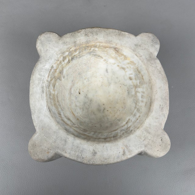 Stone Antique White Marble Mortar, 1800s For Sale - Image 7 of 11