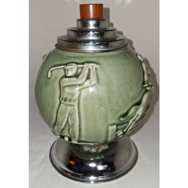 1930s Rookwood Green Cigarette Dispenser Vintage Art Deco Ceramic Amazing - Works Well For Sale - Image 5 of 7