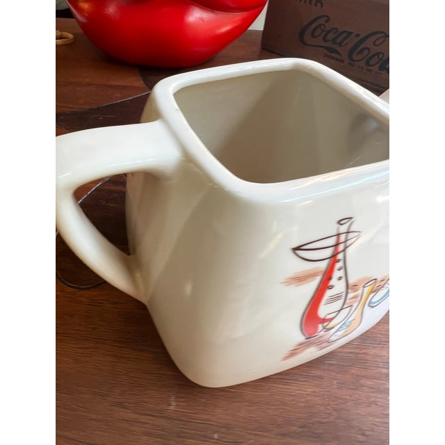 1970s Vintage White Ceramic Square Teapot For Sale - Image 5 of 7
