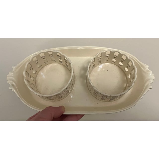 Antique 18th Century French Creamware Cruet Bottle Stand For Sale - Image 11 of 13