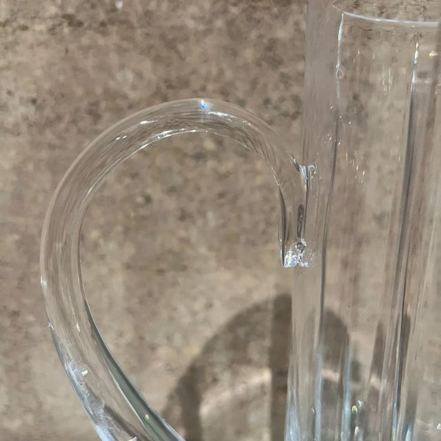 Transparent Mid Century Sculptural Modern Cut Glass Crystal Pitcher Arctic Lights Mikasa For Sale - Image 8 of 13