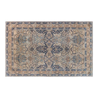 Authentic 1900s Persian Kirman Botanic Handmade Wool Carpet For Sale