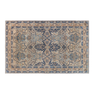 Authentic 1900s Persian Kirman Botanic Handmade Wool Carpet