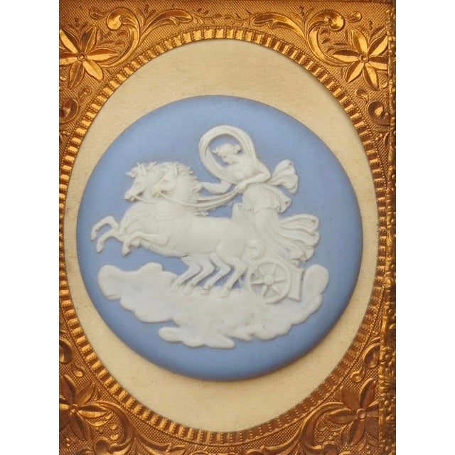 Textile Vintage Wedgwood Charoit in Silk Framed Mounts For Sale - Image 7 of 7
