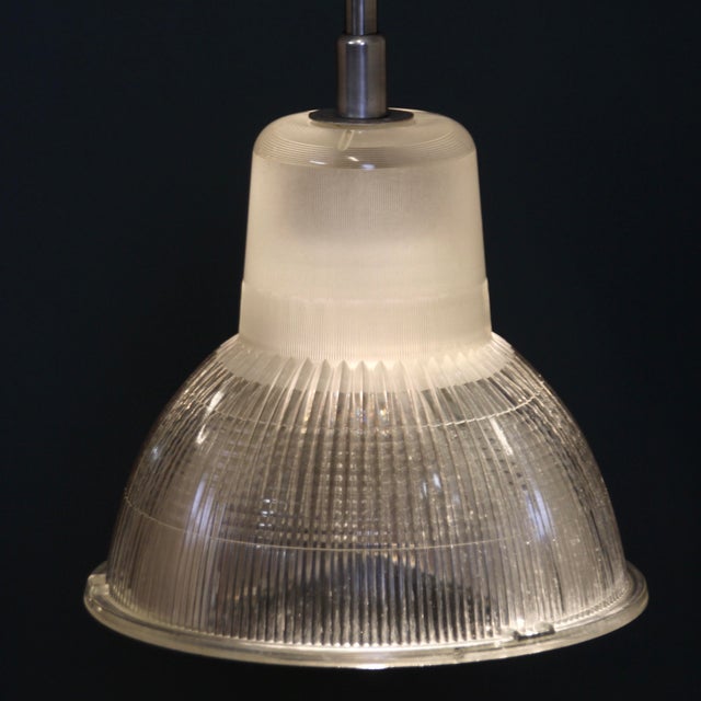 Metal French Industrial Pendant Lamp from Holophane, 1940s For Sale - Image 7 of 13