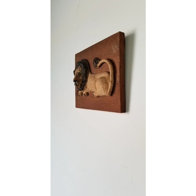 Mid-Century Wood and Pottery Wall Art Plaque For Sale - Image 4 of 10