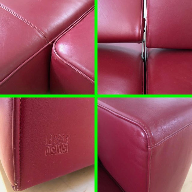 B&b Italia 'Andy' Red Leather Adjustable Sectional, Vintage Early 2000's For Sale - Image 11 of 13