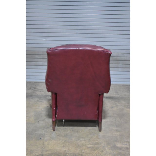 Mid 20th Century Bradington Young Red Leather Chippendale Wingback