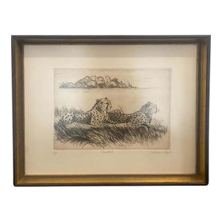 "Cheetah" Lithograph by Linda Lloyd For Sale