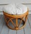 Vintage Natural Bamboo Rattan Round Stool Ottoman With Cushion For Sale - Image 4 of 5