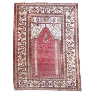 Vintage Turkish Ghyordes Prayer Rug For Sale