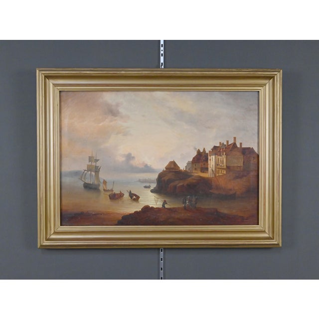 French School Artist, Light on the Port, 19th Century, Oil on Canvas For Sale - Image 3 of 12