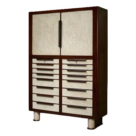 Large Eggshell Cabinet by Aldo Tura, Italy, 1940s For Sale