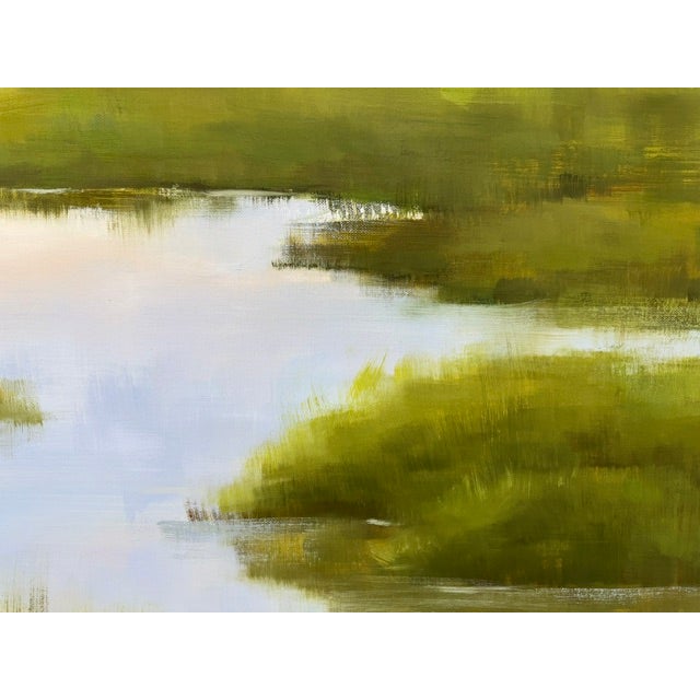 Paint Large Square Winding Marsh Creek Painting - 48x48 For Sale - Image 7 of 9