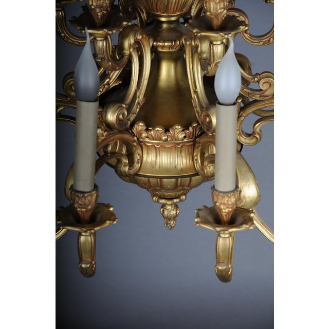 19th Century Gilt Bronze Chandelier, France, 1890s For Sale - Image 6 of 15
