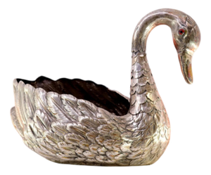 Swan Flowerpot in Silver