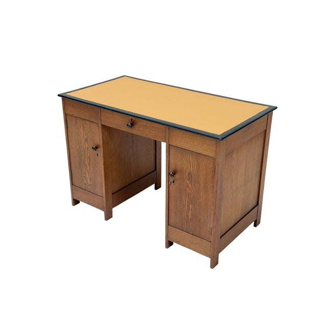 Wood Art Deco Modernist Desk by J.A. Muntendam for L.O.V. Oosterbeek, 1920s For Sale - Image 7 of 17