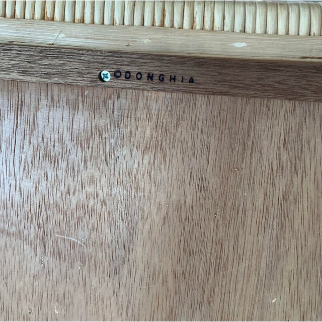 Tan Vintage John Hutton for Donghia “Merbau” Woven Rattan Lounge Chairs - A Pair For Sale - Image 8 of 12