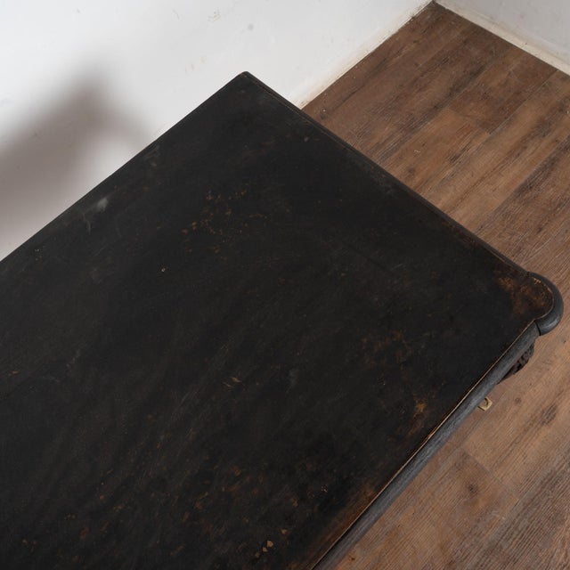 Late 19th Century Swedish Black Painted Pine Desk For Sale - Image 6 of 11