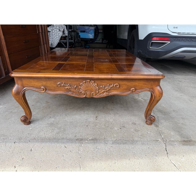 Chestnut Vintage Henredon Oversized Coffee Table For Sale - Image 8 of 12