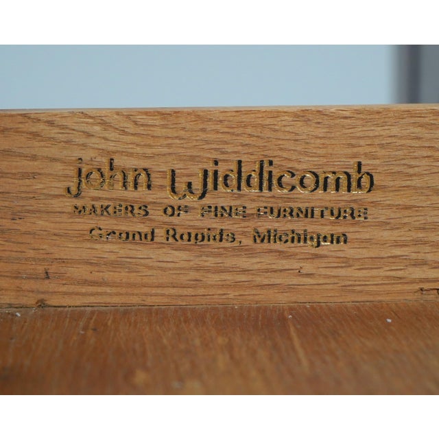 John Widdicomb Vintage Walnut Marble Top French Empire Console For Sale - Image 17 of 17
