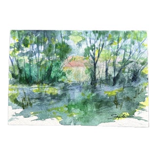 “The Hideaway” Signed Original Watercolor Landscape by Nancy Smith For Sale