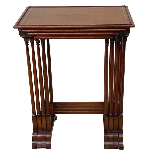 Antique Mahogany Quartetto Nesting Tables, 1880, Set of 4 For Sale - Image 12 of 15