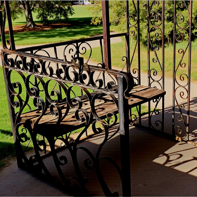Mid-Century Mediterranean Custom Wrought Iron Garden Pergola 1965 For Sale - Image 9 of 11