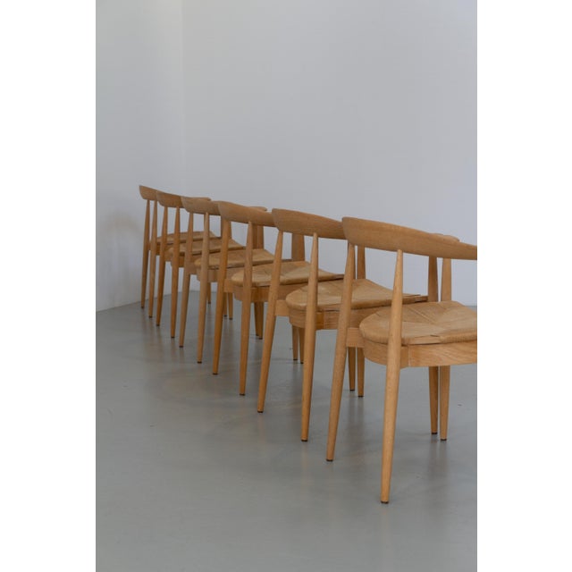 Danish Modern Oak and Paper Cord Chairs by Falsig, 1970s, Set of 6 For Sale - Image 4 of 18