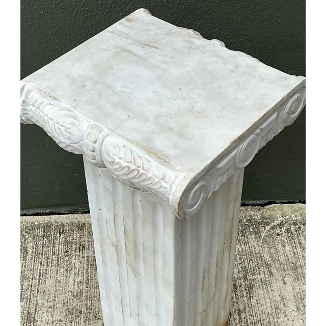 Stone Vintage Ionic Style Marble Pedestal For Sale - Image 7 of 12