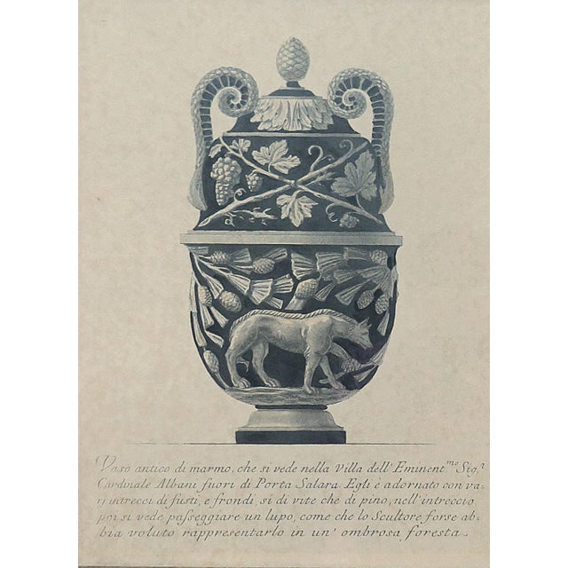 Set of 4 Antique Italian Giovani Battista Piranesi Amphora Vase Etchings For Sale - Image 4 of 12