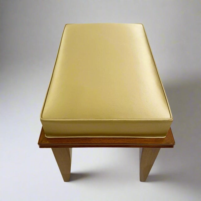 Wood Modernist Bench in the style of Leleu For Sale - Image 7 of 7