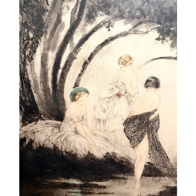 Art Deco Louis Icart Original Etching Badende (Bathers), 1926 L’Estampe Moderne For Sale - Image 3 of 9