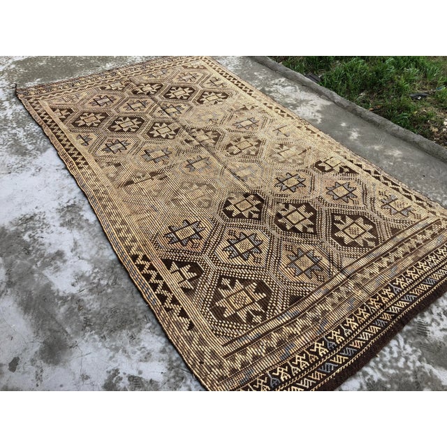 1960s 1960s Vintage Turkish Tribal Handwoven Area Rug - 5′10″ × 11′1″ For Sale - Image 5 of 10