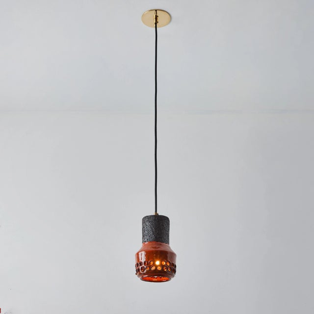 Raymor 1950s Aldo Londi Ceramic Bitossi Pendant Lamp for Italian Raymor For Sale - Image 4 of 12