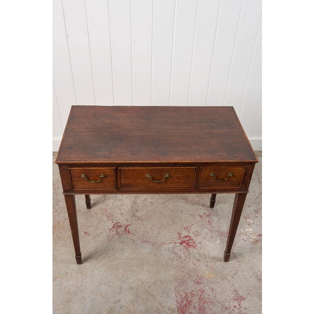 Early 19th Century Oak Three-Drawer Side Table For Sale - Image 4 of 13