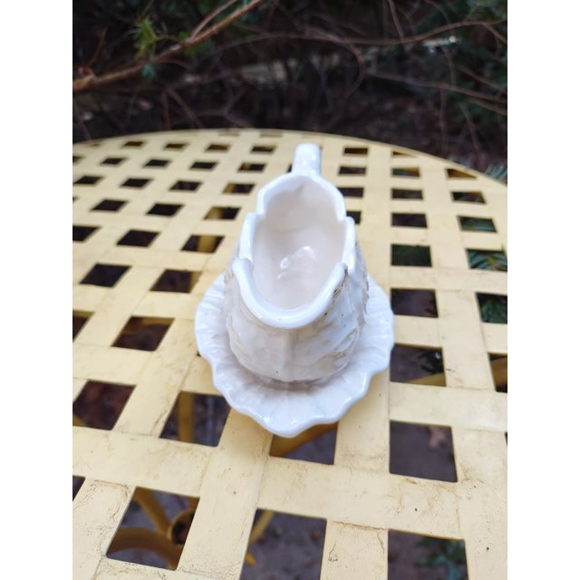 Vintage Cabbage Ware Dodie Thayer-Style Creamer With Saucer- 2 Pieces For Sale - Image 4 of 8