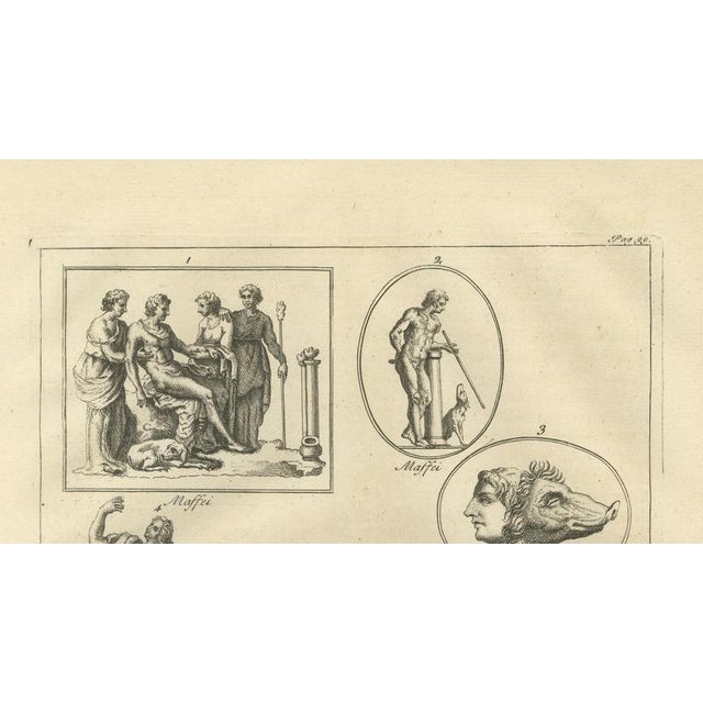 Black Bernard de Montfaucon, Mythological Figures, 1721, Engraving on Paper For Sale - Image 8 of 9