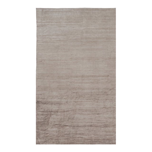 Rug & Kilim’s Oversized Modern Textural Rug in Brown, White and Beige Striae - 10x17 For Sale