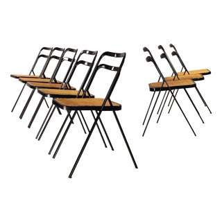 Folding Chairs by G. Cattelan for CiDue, 1970s, Set of 8 For Sale