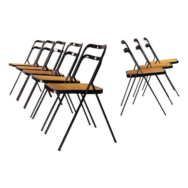 Folding Chairs by G. Cattelan for CiDue, 1970s, Set of 8 For Sale