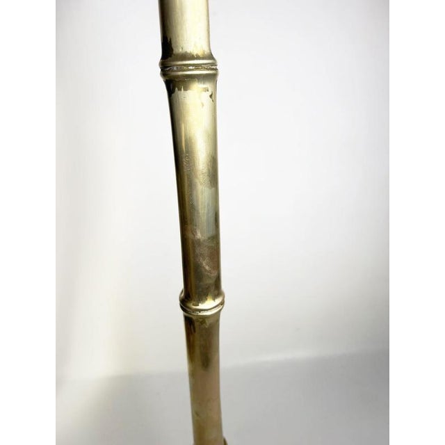 Large Brass and Rattan Candleholder in the style of Gae Aulenti, France, 1970s For Sale - Image 9 of 12