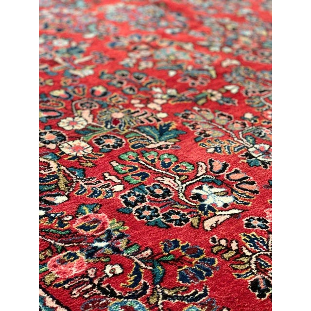 Textile Antique Persian Hand Knotted Sarouk For Sale - Image 7 of 13